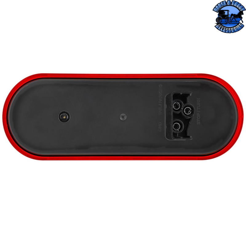 3 LED 6" Oval Light (Stop, Turn, & Tail)- Red LED/Red Lens #38067B