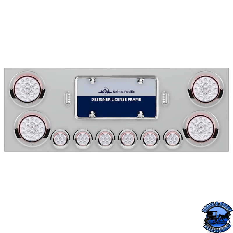 SS Rear Center Panel With 4X 19 LED 4" & 6X 7 LED 2" Double Fury Lights & Visors (Choose LED Color)
