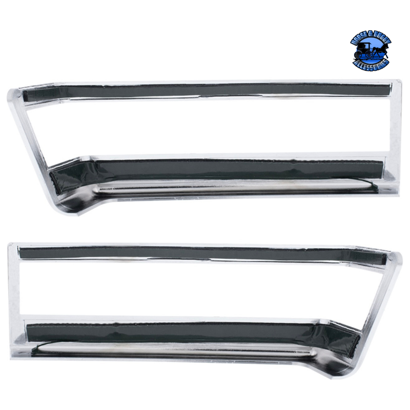 CHROME PLASTIC TURN SIGNAL BEZELS FOR 2018-2024 FREIGHTLINER CASCADIA (PAIR) #42442 TURN SIGNAL Dark Slate Gray