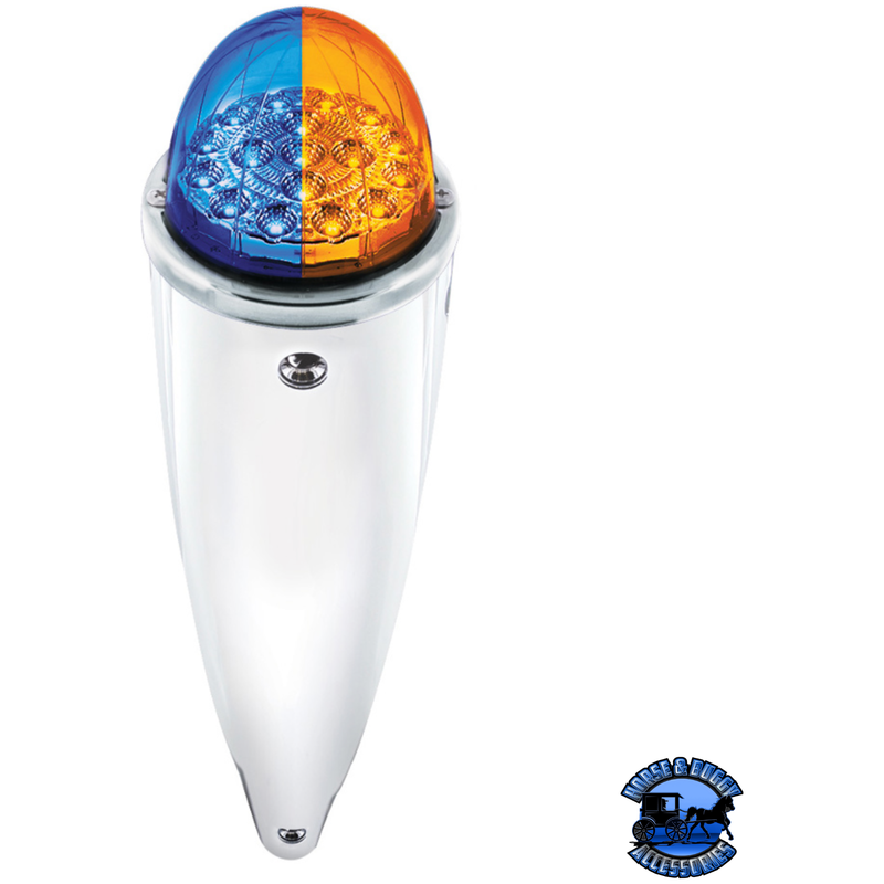 DOUBLE FURY 17 LED DUAL FUNCTION WATERMELON TORPEDO CAB LIGHT (Choose LED Color) CAB LIGHT Amber and Blue,Amber and Green,Amber and Purple Dark Slate Blue