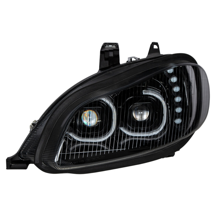 Black LED HEADLIGHT ASSEMBLY FOR 2003-2024 FREIGHTLINER M2 (Choose Color) (Choose Side) LED Headlight Chrome / Driver's Side,Chrome / Passenger's Side,Black / Driver's Side,Black / Passenger's Side