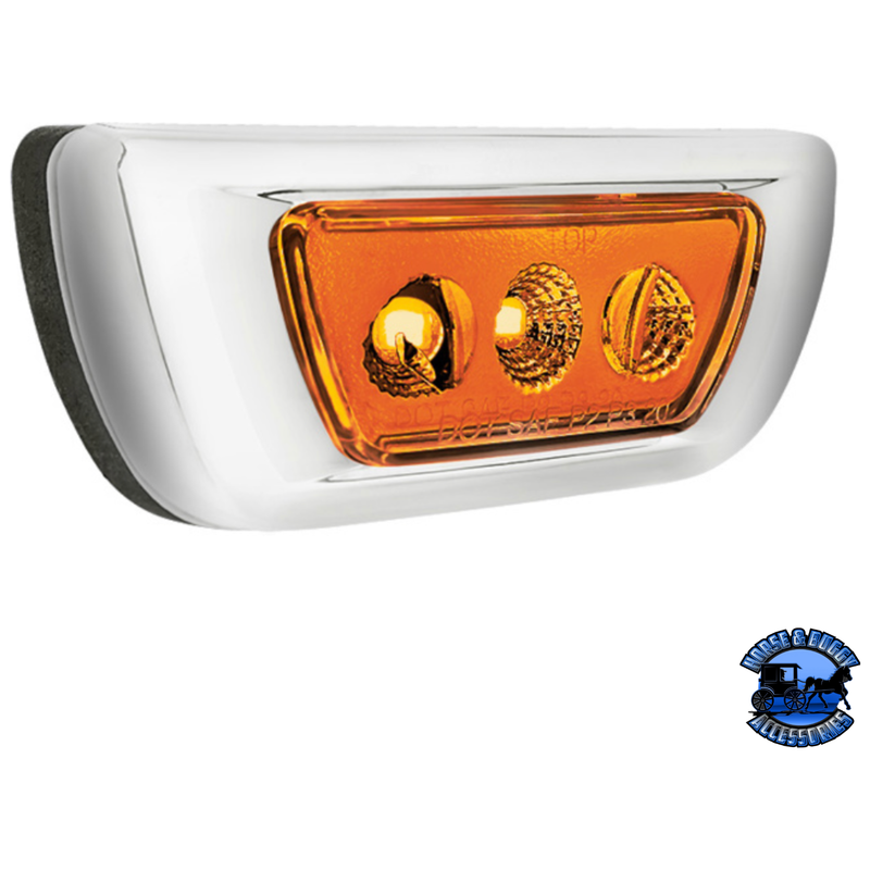 3 LED DOUBLE FURY CAB LIGHT FOR 2013-2021 KENWORTH T680 & 2012-2021 PETERBILT 579 (Choose LED Color) CAB LIGHT Amber and Blue,Amber and Green,Amber and Purple,Amber and Red,Amber and White Light Gray