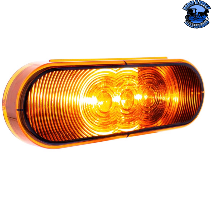 3 LED 6" Oval Light(Turn Signal)-Amber LED/Amber Lens #38066B