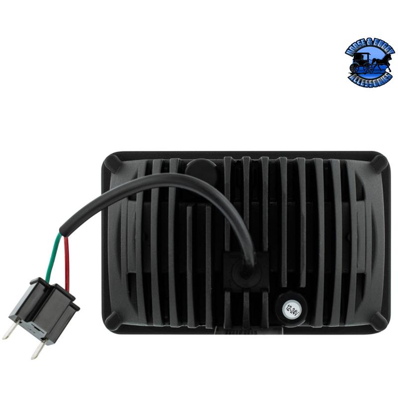 ULTRALIT - 8 HIGH POWER LED 4" X 6" HEADLIGHT (Choose High or Low) LED Headlight Low,High Black