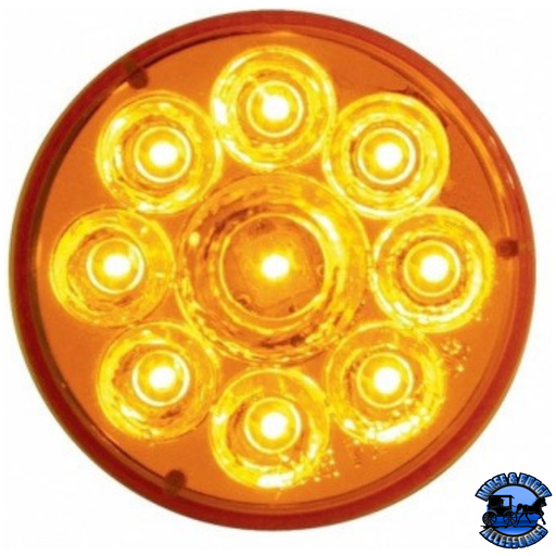9 LED 2-1/2" ROUND PURE REFLECTOR LIGHT (CLEARANCE/MARKER) (Choose LED Color) (Choose Lens Color) MARKER & CLEARANCE Amber / Amber Goldenrod