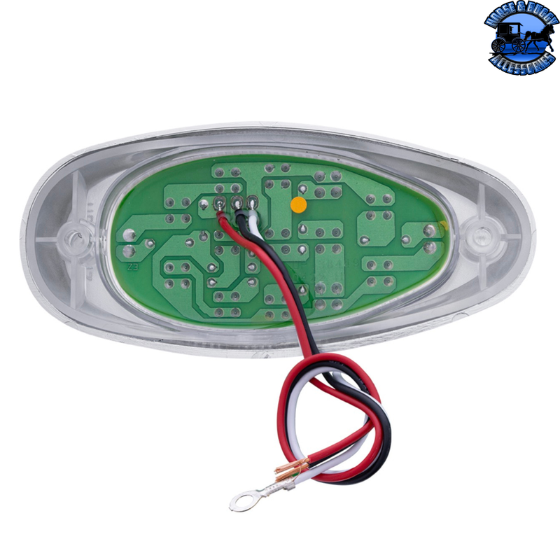 39166 15 LED Sleeper Light With Bezel For Freightliner (Clearance/Marker) - Amber LED/Amber Lens (Pair) #39166