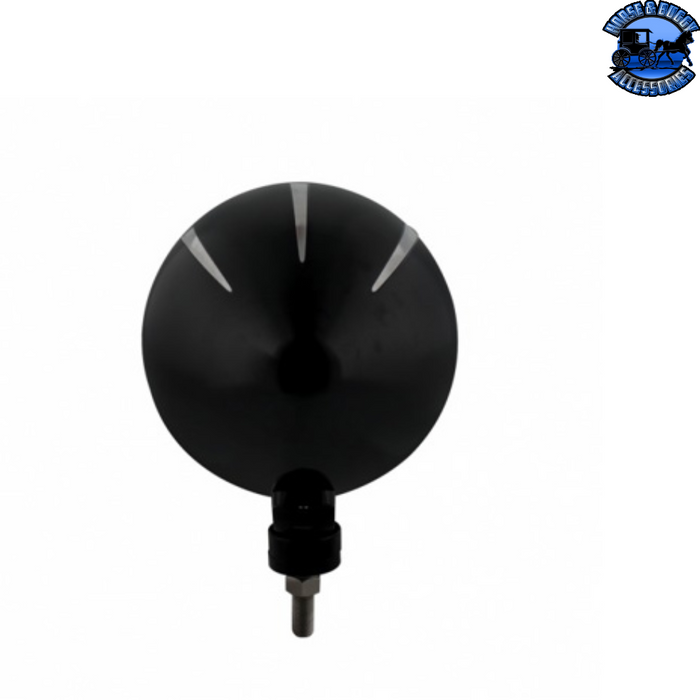 Black Black "Billet" Style Groove Headlight With Visor H4 Bulb With 34 Amber LED #32681 HEADLIGHT