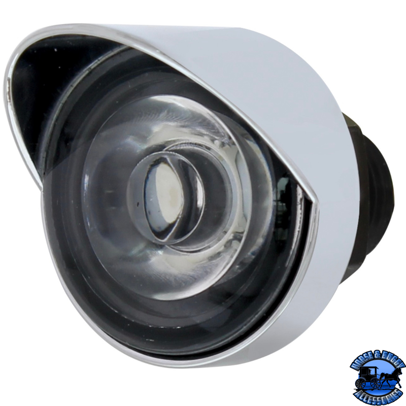 3 High Power LED 1" Light (Clearance/Marker) With Visor - Blue LED/Clear Lens #36906
