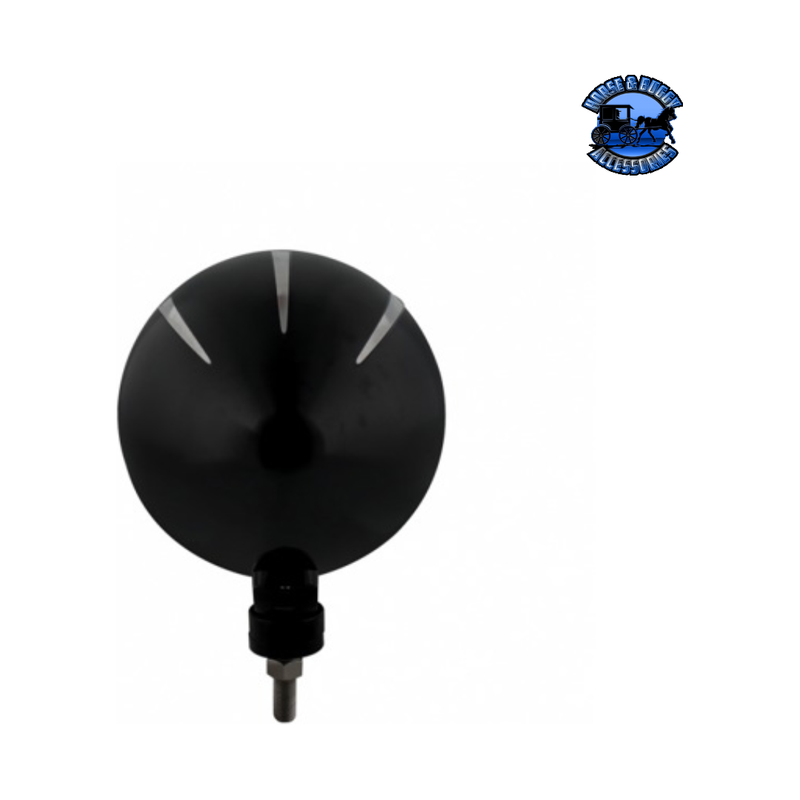 Black "Billet" Style Groove Headlight With Visor 11 LED Bulb - Chrome #32689 HEADLIGHT Black