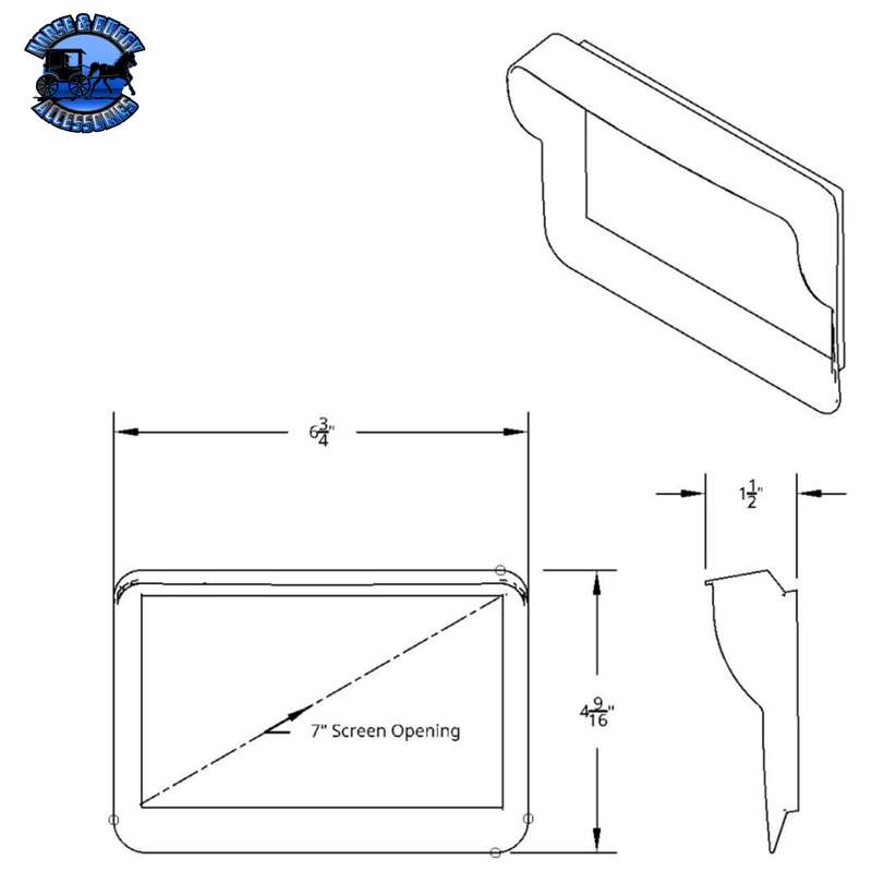 CHROME PLASTIC 7" NAVIGATION SCREEN BEZEL FOR 2012-2021 PETERBILT 579 #20608 Bezel Lavender