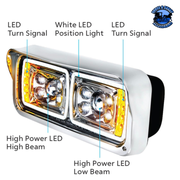 10 HIGH POWER LED PROJECTION HEADLIGHT WITH LED TURN SIGNAL & POSITION LIGHT BAR (Choose Side) (Choose Color) LED Headlight Chrome / Driver's Side,Chrome / Passenger's Side,Black / Driver's Side,Black / Passenger's Side Dark Slate Gray