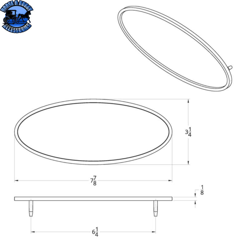 Chrome Die Cast Oval Emblem - USA Flag #10945