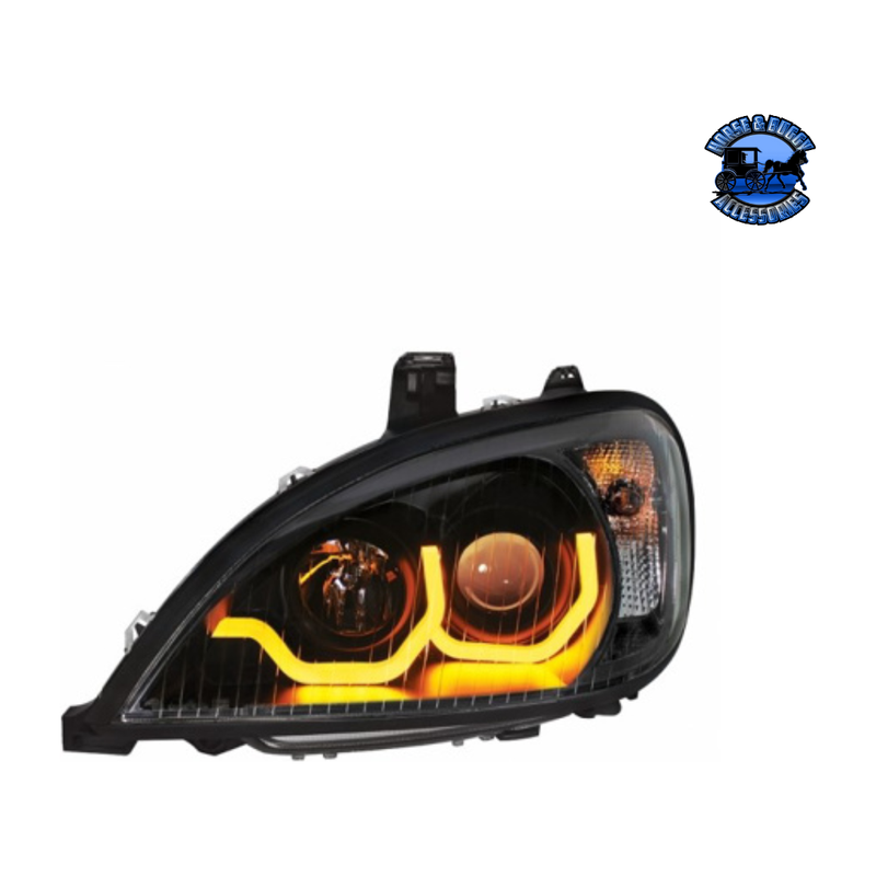 PROJECTION HEADLIGHT WITH DUAL FUNCTION LIGHT BAR FOR 2001-2020 FREIGHTLINER COLUMBIA (Choose Color) (Choose Side) HEADLIGHT Chrome / Driver's Side,Chrome / Passenger's Side,Black / Driver's Side,Black / Passenger's Side Dark Slate Gray