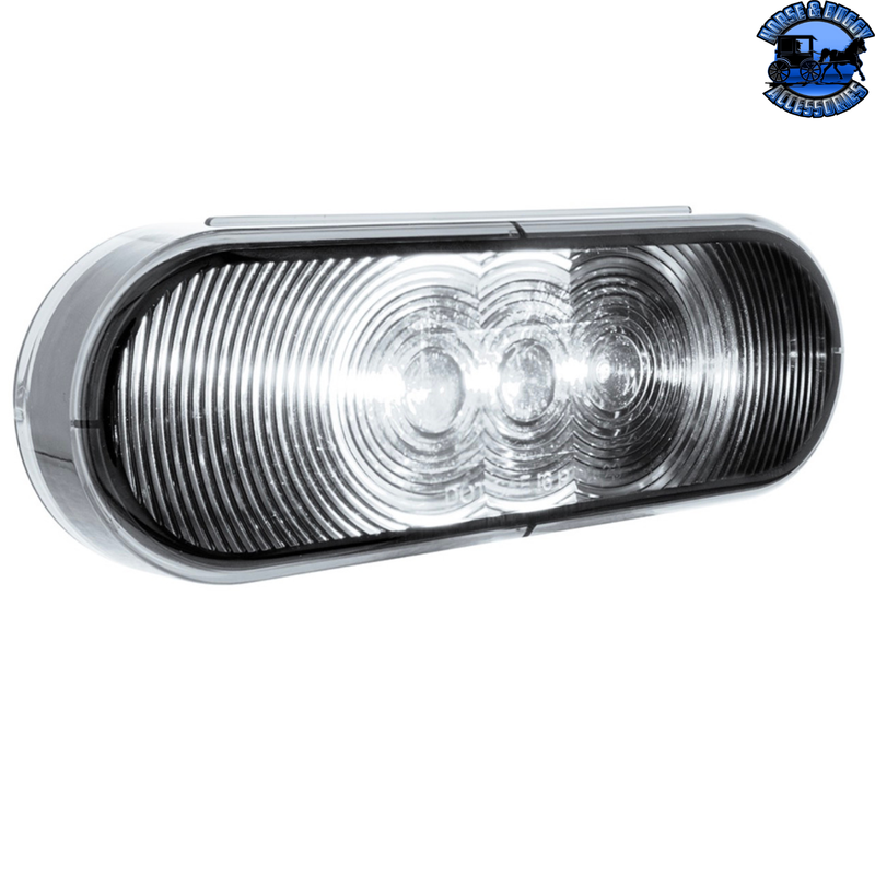 6 LED 6" Oval Light (Back-Up)-White LED/Clear Lens #38068B