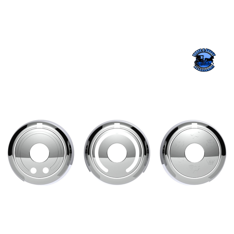 CHROME PLASTIC A/C CONTROL 6-PIECE DIAL COVERS FOR 2018-2023 FREIGHTLINER CASCADIA #42426 Dial Cover Gray