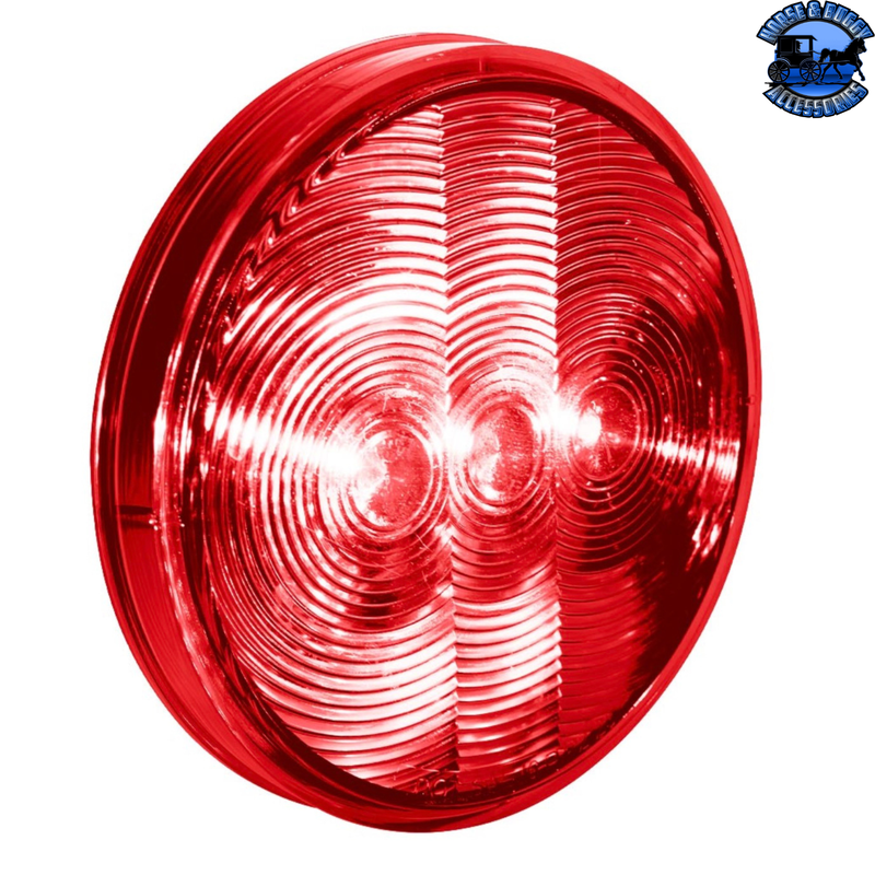 3 LED 4" Round Light (Stop, Turn, & Tail)-Red LED/Red Lens #38064B