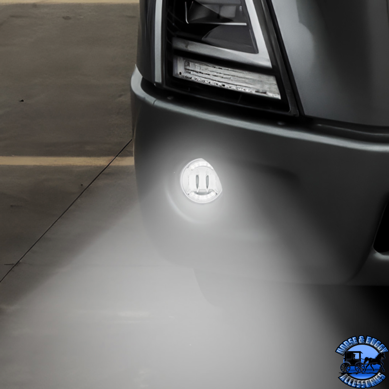 6 LED COMPETITION SERIES PROJECTOR FOG LIGHT FOR 2018-2024 VOLVO VNR (Choose Finish) FOG LIGHT Chrome,Black Dark Slate Gray