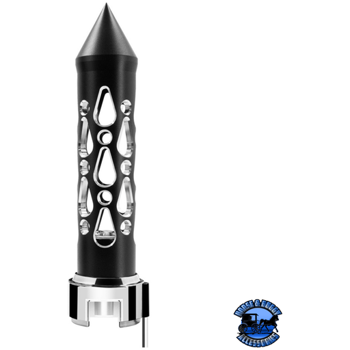 THREAD-ON BROOKLYN STYLE SPIKE GEARSHIFT KNOB WITH LED 13/15/18 SPEED ADAPTER (Choose LED Color) Knob Amber,Blue,White,Red,Green,Purple Light Gray