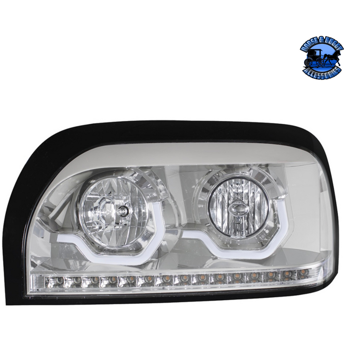 Dark Gray PROJECTION HEADLIGHT WITH LED TURN SIGNAL & LIGHT BAR FOR FREIGHTLINER CENTURY (Choose Color) (Choose Side) HEADLIGHT Chrome / Driver's Side,Chrome / Passenger's Side,Balck / Driver's Side,Balck / Passenger's Side