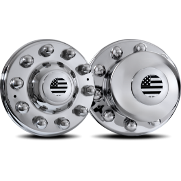 RW1073-408HFK 22.5"/24.5":Front Cover Set - Steering Axle - 2 covers - Mirror Finish w/ RFL*