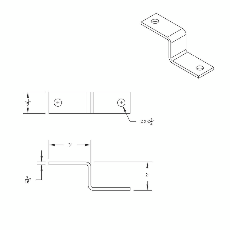 Soporte de montaje en "Z" de alta resistencia - 3" x 2" x 3"