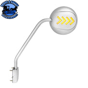 Chrome Hood Mirror Assembly With Sequential LED Turn Signal For 2013-2021 KW T680 & 2012-2021 PB 579 (Choose Side) Hood Mirror Driver Light Gray