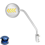 Chrome Hood Mirror Assembly With Sequential LED Turn Signal For 2013-2021 KW T680 & 2012-2021 PB 579 (Choose Side) Hood Mirror Passenger Light Gray