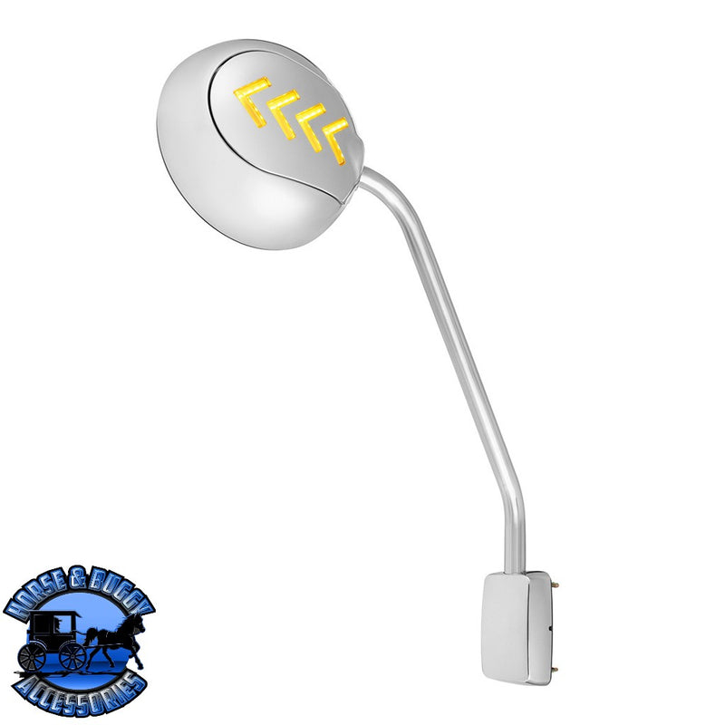 Chrome Hood Mirror Assembly With Sequential LED Turn Signal For 2013-2021 KW T680 & 2012-2021 PB 579 (Choose Side) Hood Mirror Driver,Passenger Light Gray