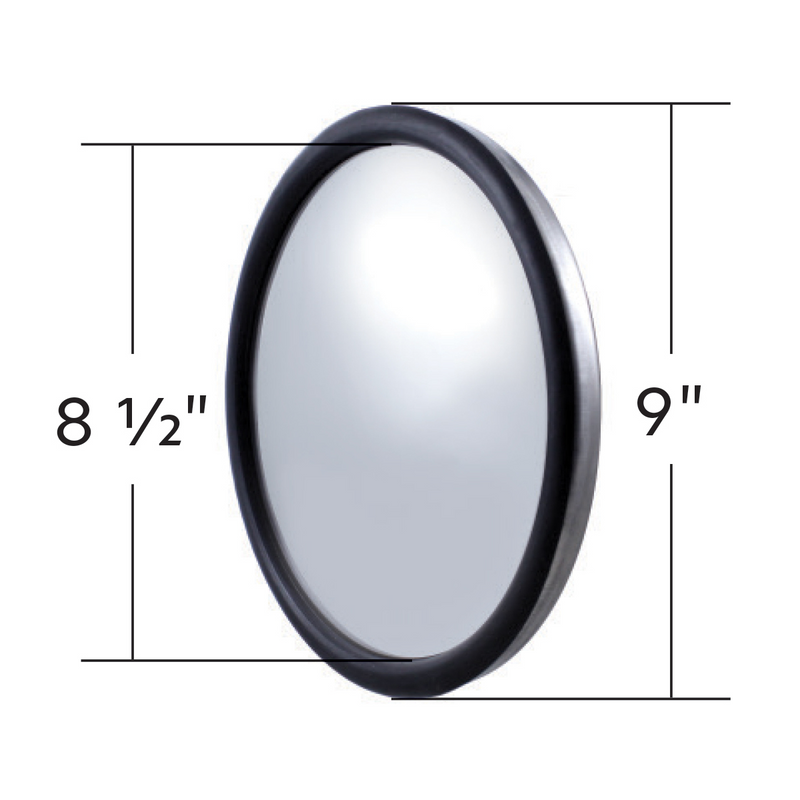 Espejo convexo de acero inoxidable de 8-1/2" - 150R