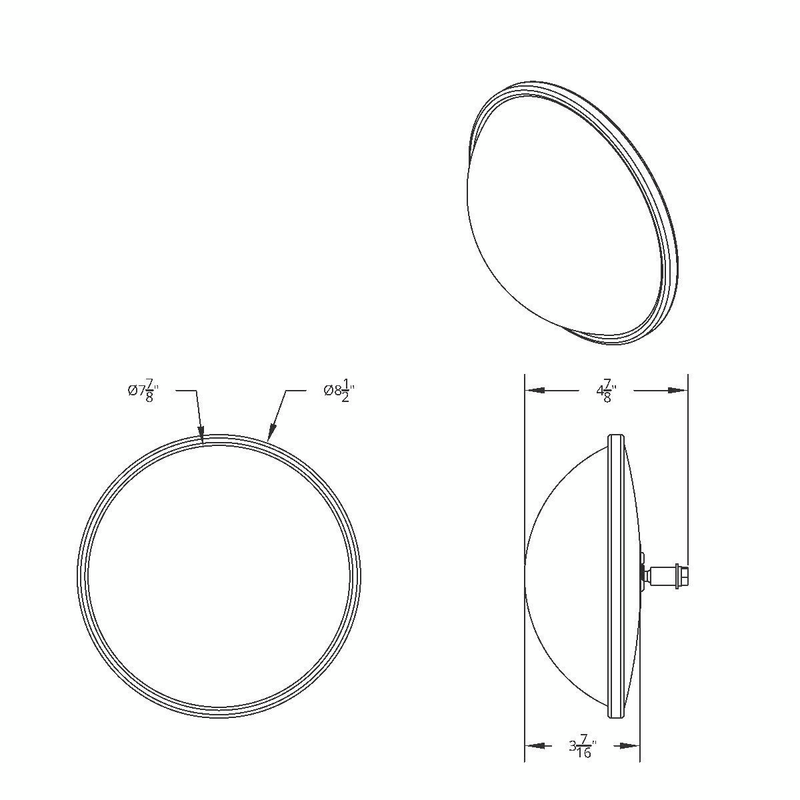 8-1/2" Round Stainless Steel Full Dome Convex Mirror