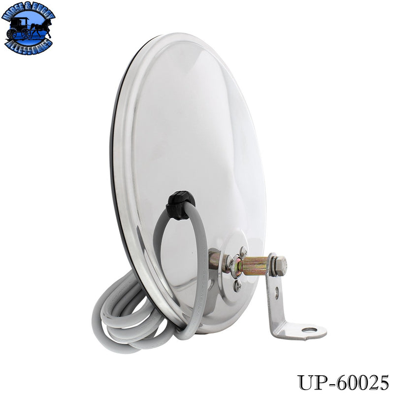 Espejo convexo de acero inoxidable de 8-1/2" - 320R con perno de montaje desplazado