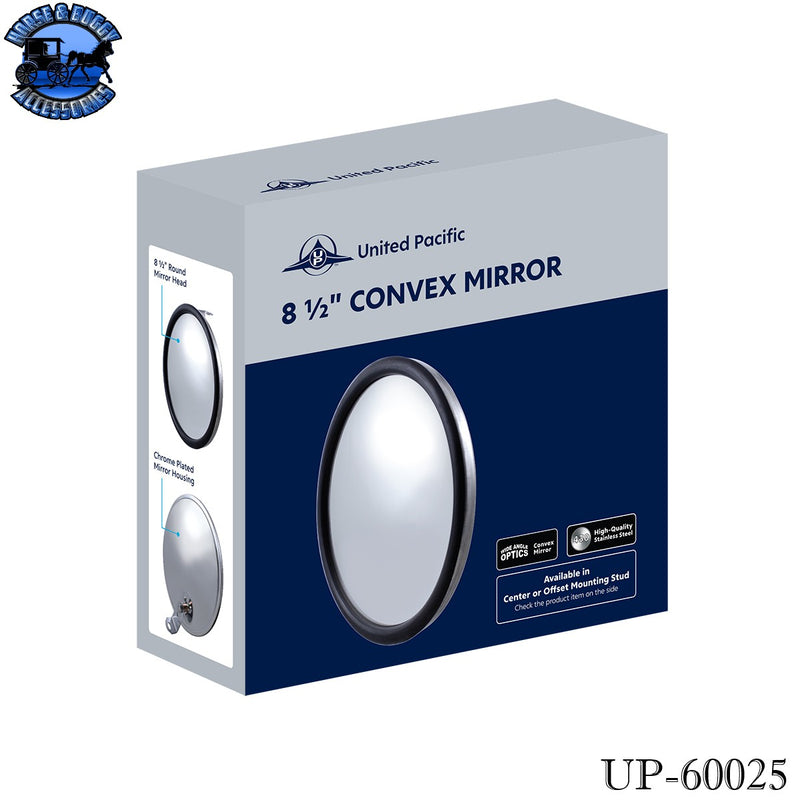 Espejo convexo de acero inoxidable de 8-1/2" - 320R con perno de montaje desplazado