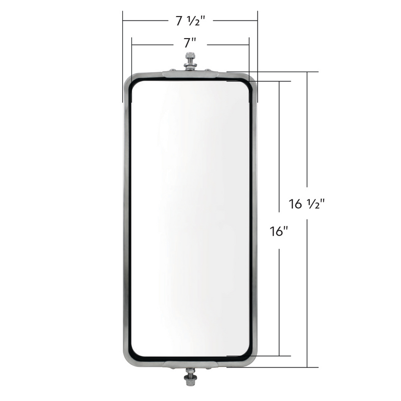 7" X 16" Stainless West Coast Mirror - Non Heated