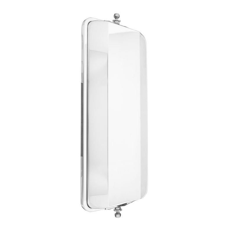 7" X 16" West Coast Mirror With Convex Lower Mirror & Stainless Housing - Non Heated