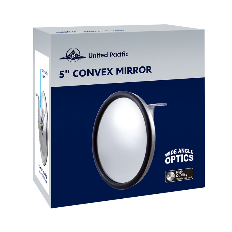 5" Stainless Steel Convex Mirror With Centered Mounting Stud