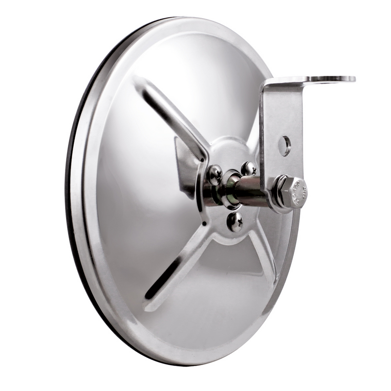 6" Stainless Steel Convex Mirror With Centered Mounting Stud
