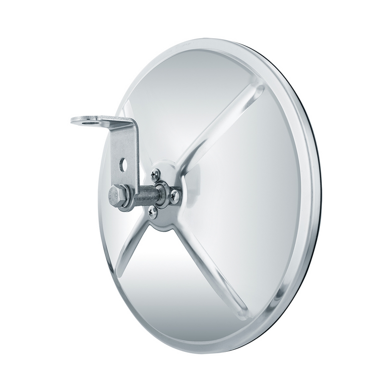 7-1/2" Stainless Steel Convex Mirror With Centered Mounting Stud
