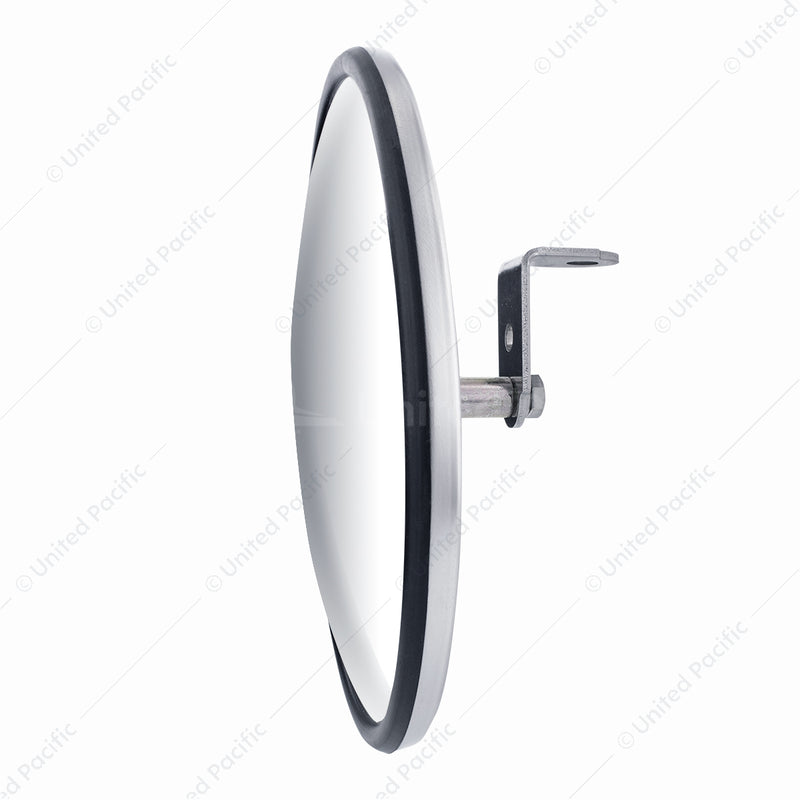 Espejo convexo de acero inoxidable de 8-1/2" con perno de montaje centrado