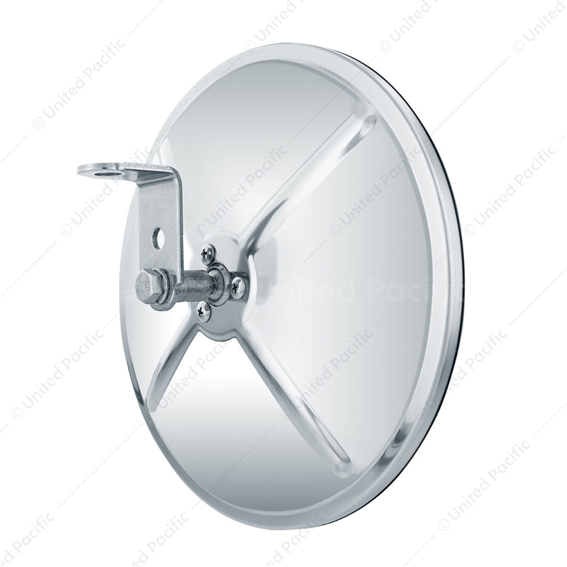 Espejo convexo de acero inoxidable de 8-1/2" con perno de montaje centrado