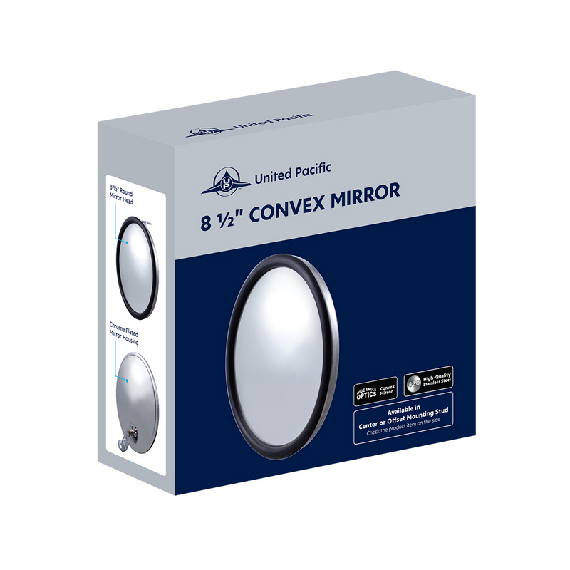 8-1/2" Stainless Steel Convex Mirror With Offset Mounting Stud #60035