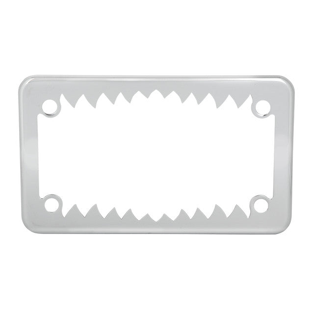 60392 Shark Teeth Motorcycle License Plate Frame w/ 4 Holes