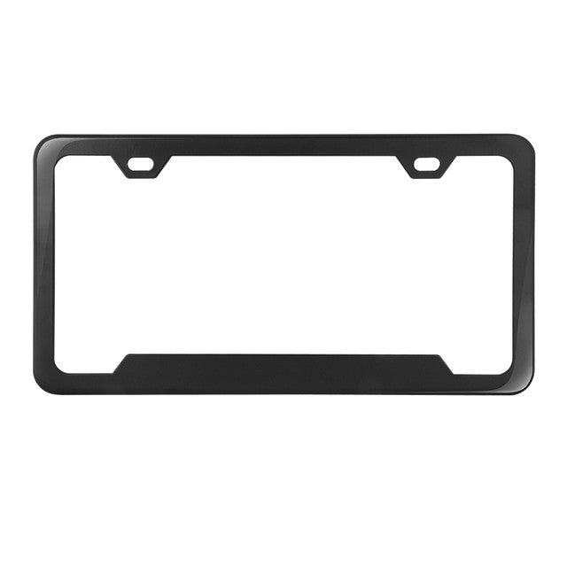 60411 License Plate Frame w/ 2 Holes & Raised Center, semi-gloss black