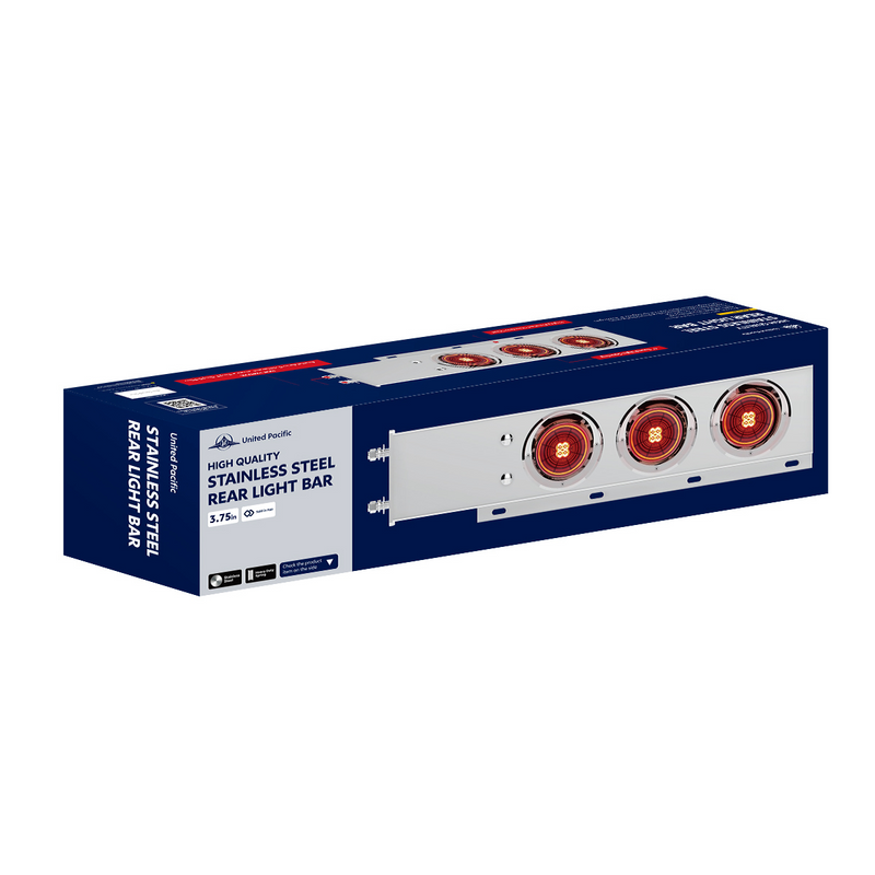 3-3/4" Bolt Pattern SS Spring Loaded Bar With 6X 4" 13 LED Abyss Lights & Visors - Red LED/Red Lens (Pair)