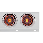 3-3/4" Bolt Pattern SS Spring Loaded Bar With 6X 4" 13 LED Abyss Lights & Visors - Red LED/Clear Lens (Pair)