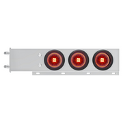 3-3/4" Bolt Pattern SS Spring Loaded Bar With 6X 4" 13 LED Abyss Lights - Red LED/Red Lens (Pair)