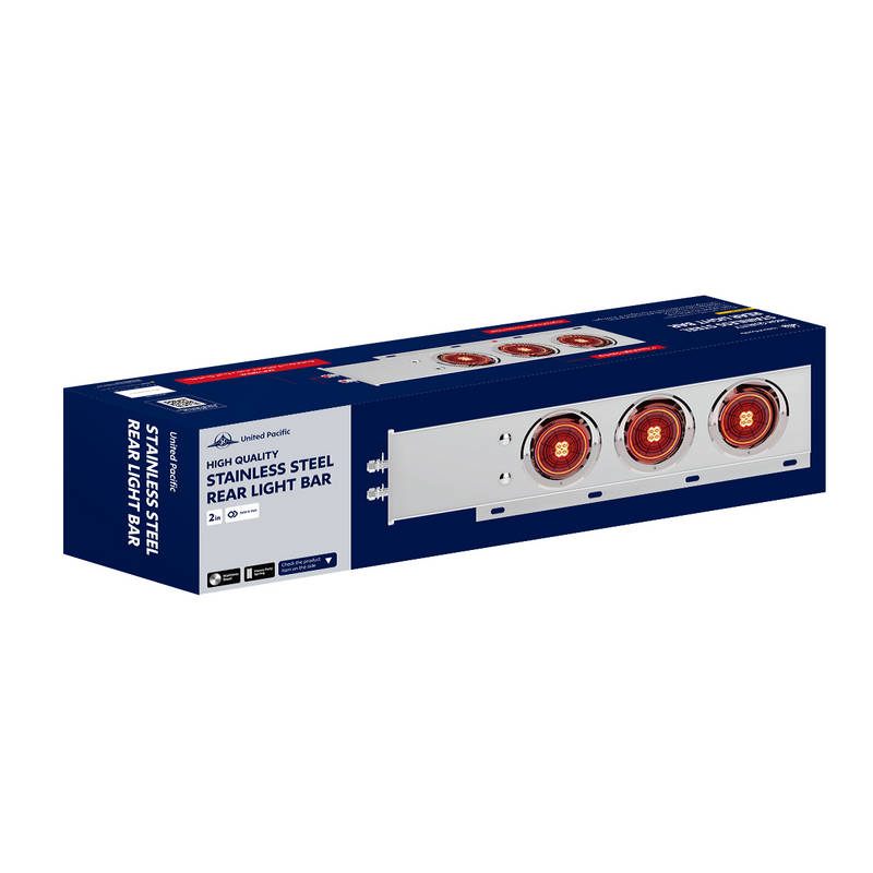 2" Bolt Pattern SS Spring Loaded Bar With 6X 4" 16 LED Turbine Lights & Visors - Red LED/Red Lens (Pair)