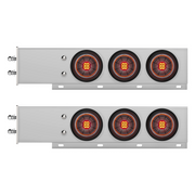 2.5" Bolt Pattern Chrome Spring Loaded Bar W/6X 4" 13 LED Abyss Lights - Red LED/Clear Lens (Pair)