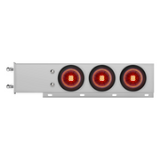 3-3/4" Bolt Pattern Chrome Spring Loaded Bar With 6X 4" 13 Red LED Abyss Lights - Red Lens (Pair)