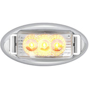 77880 SMALL RECT. SPYDER AMBER/AMBER LED LIGHT W/ CR. RIM (choose color & style) amber/clear (oval rim) Light Gray