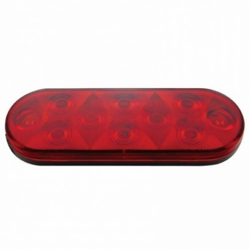 Placa superior de guardabarros de acero inoxidable con tres luces LED de 10 y visera - LED rojo/lente roja